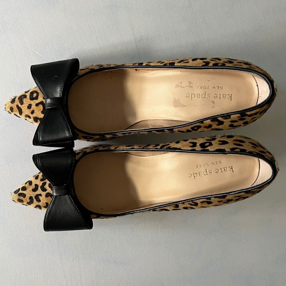 Kate Spade NY Vibo Leopard Print Real Fur Pumps Size 7M - Picture 2 of 7